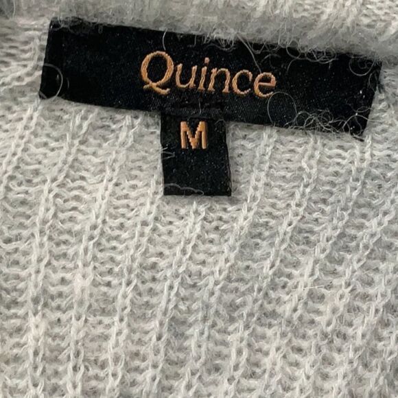 Quince Alpaca Wool Turtleneck Grey Oversized Super Soft Ribbed Sweater M - Picture 6 of 6